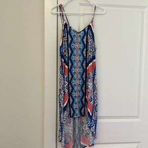 Large Pink and Blue Boho Dress